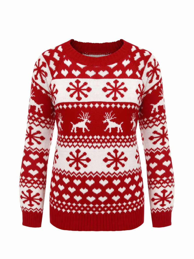 Red 1940s Christmas Knitted Sweater, vintage fashion, retro style - perfect for women who love vintage and retro fashion