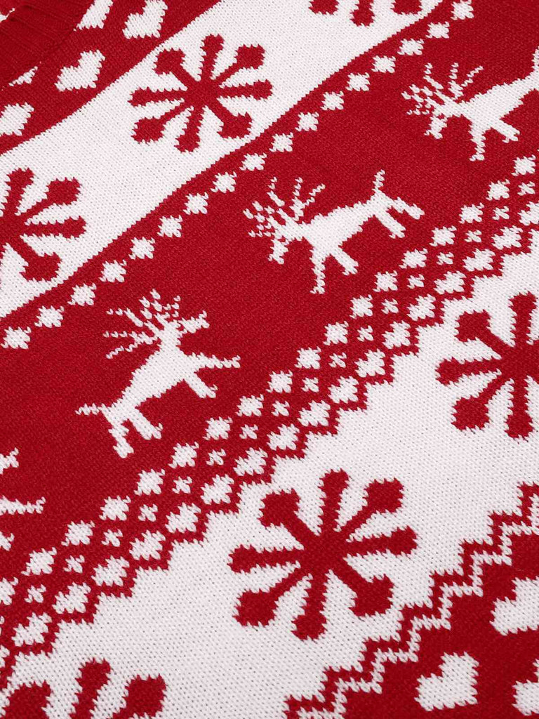 Red 1940s Christmas Knitted Sweater, vintage fashion, retro style - perfect for women who love vintage and retro fashion