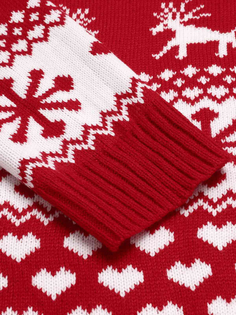 Red 1940s Christmas Knitted Sweater, vintage fashion, retro style - perfect for women who love vintage and retro fashion