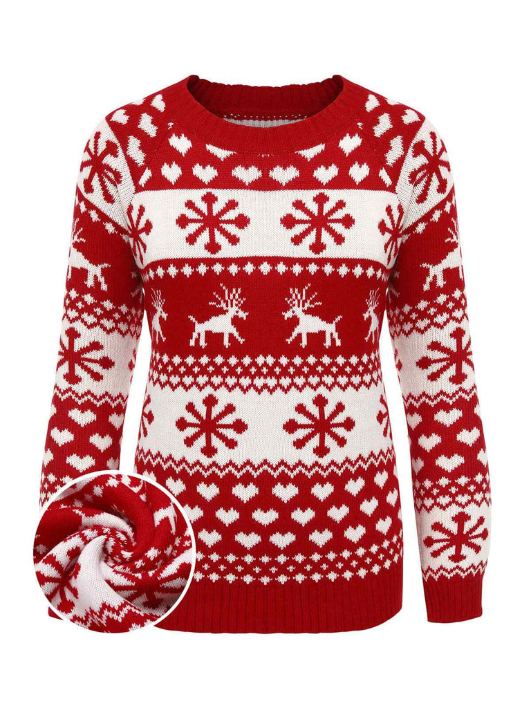 Red 1940s Christmas Knitted Sweater, vintage fashion, retro style - perfect for women who love vintage and retro fashion