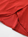 Red 1940s Diagonal Button Stand Collar Coat - vintage fashion, retro style, elegant red