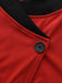 Red 1940s Diagonal Button Stand Collar Coat - vintage fashion, retro style, elegant red