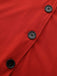 Red 1940s Diagonal Button Stand Collar Coat - vintage fashion, retro style, elegant red