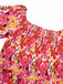 Red 1940s Flower Print Square Neck Tiered Dress, vintage dress, retro fashion - perfect for women who love vintage and retro fashion