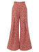 Red 1940s High Waist Floral Wide-Leg Pants: 1940s power dressing, reimagined