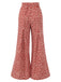 Red 1940s High Waist Floral Wide-Leg Pants — 1940s style for the woman going places