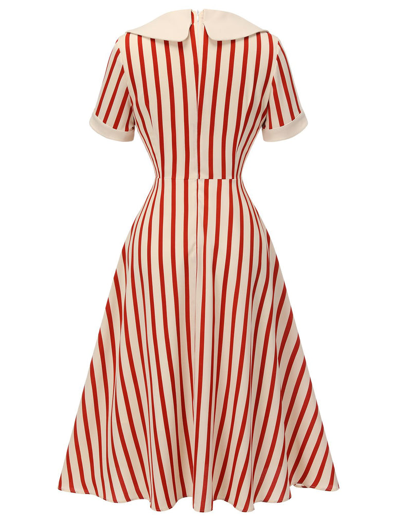 red and white vertical striped dress Spectacular 1930s Unlabeled Red & White Striped Cotton Strapless Sweet Shrimpton Couture