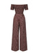 1940s OffShoulder Ditsy Smocked Jumpsuit | 1940s | vintage romper, retro jumpsuit
