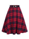 2PCS Red 1940s Lapel Top & Plaid Skirt: a 1940s classic that whispers rather than shouts