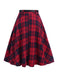 Red 1940s Plaid Belted A-Line Skirt — because 1940s glamour deserves an encore