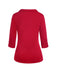 Red 1940s Solid Half Sleeves Lapel Top - vintage fashion, retro style, elegant red