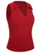 Red 1940s Solid Sleeveless Lapel Top, vintage top, retro blouse - perfect for women who love vintage and retro fashion