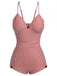Red 1940s Spaghetti Strap Stripes One-Piece Swimsuit: 1940s Riviera elegance, reimagined for her