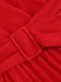 Red 1940s V-Neck Solid Pleated Dress — the kind of 1940s dress that makes strangers smile