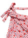 This Red 1950s Apple Plaid Wrapped Swimsuit carries 1950s vacation dreams in every stitch