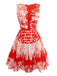 Red 1950s Blood Print Halloween Horror Dress - vintage dress, retro fashion, rockabilly