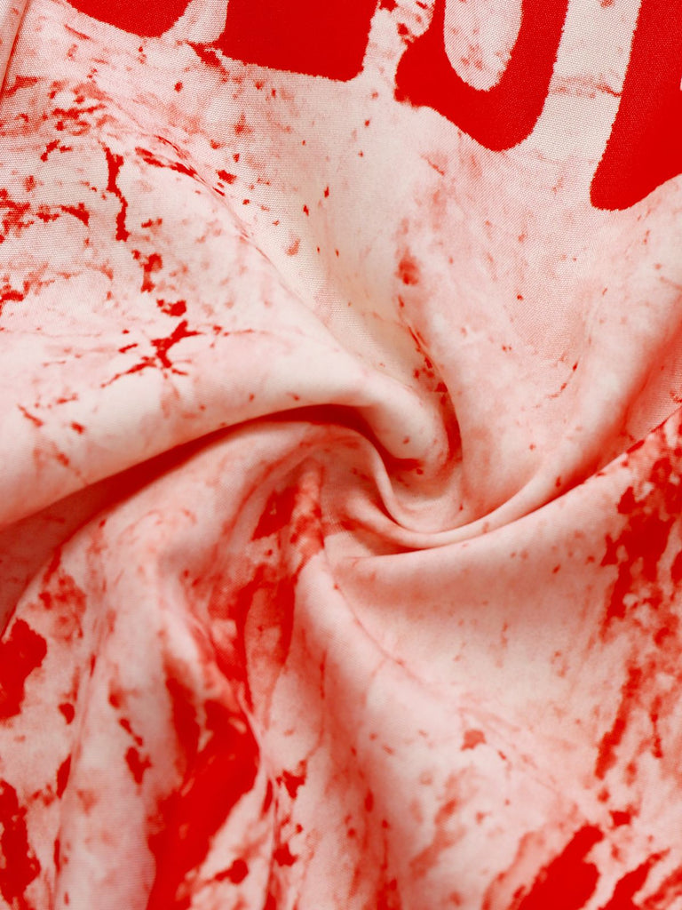 Red 1950s Blood Print Halloween Horror Dress - vintage dress, retro fashion, rockabilly