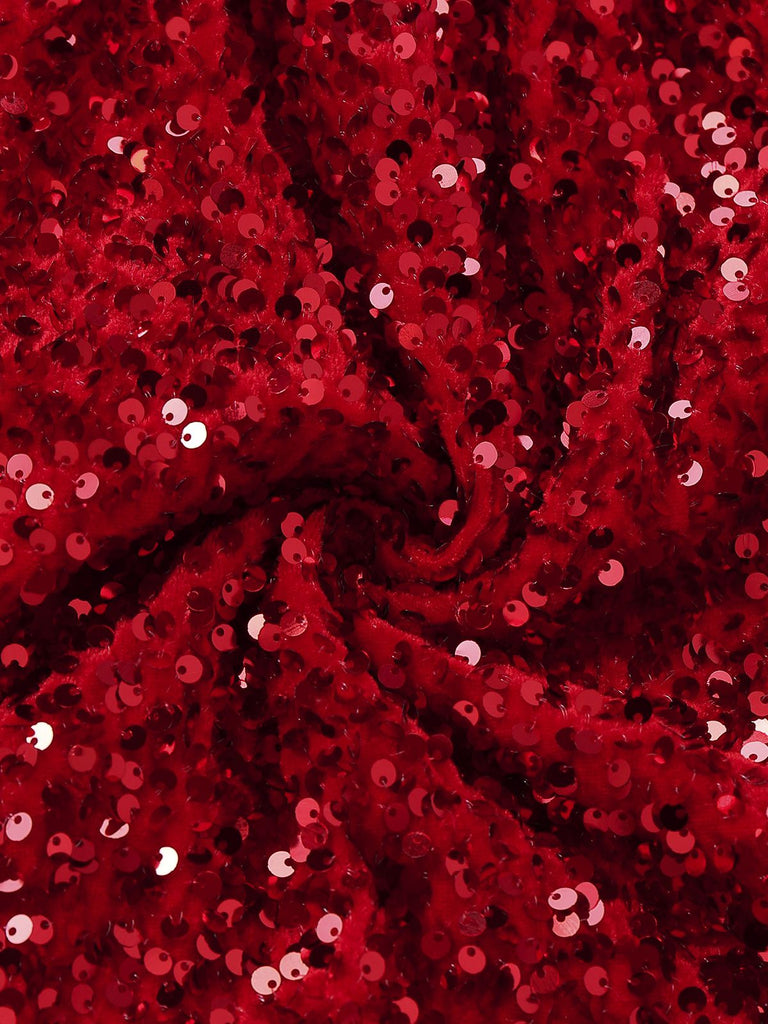Red 1950s Bow Sequined Raw Hem Dress - vintage dress, retro fashion, rockabilly