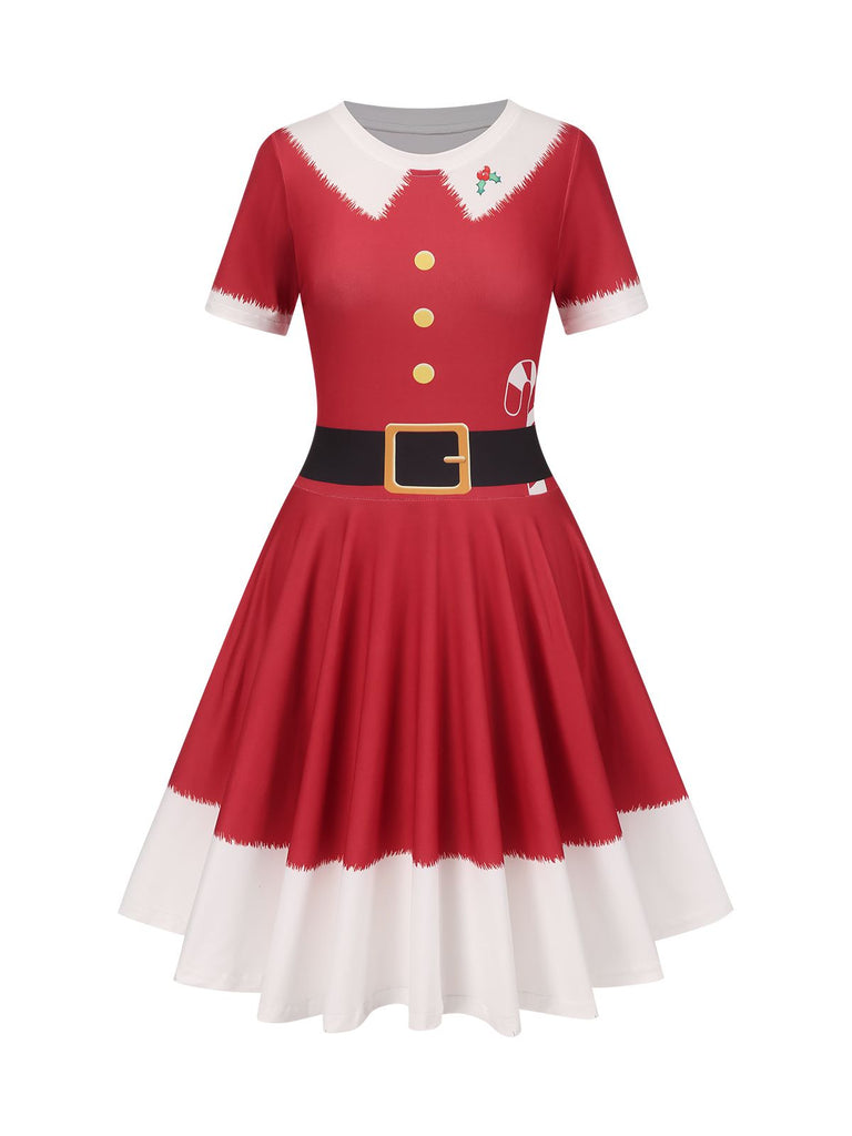 Red 1950s Christmas Candy Cane Dress: where 1950s romance meets her modern spirit