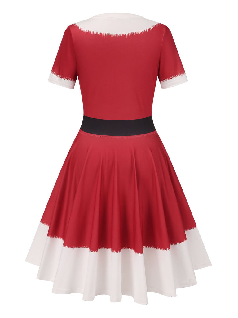 Red 1950s Christmas Candy Cane Dress — the kind of 1950s dress that makes strangers smile