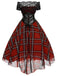 Red 1950s Christmas Plaid Girdle Dress — vintage elegance for the modern woman