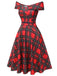 1950s Christmas Plaid OffShoulder Dress | 1950s | vintage dress, retro fashion