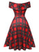 1950s Christmas Plaid OffShoulder Dress | 1950s | vintage dress, retro fashion