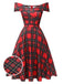 1950s Christmas Plaid OffShoulder Dress | 1950s | vintage dress, retro fashion