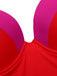 Red 1950s Colorblock Shoulder Tie-Up Swimsuit — because 1950s glamour never goes out of style