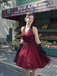 Red 1950s Dots Mesh Swing Dress: where 1950s romance meets her modern spirit
