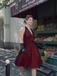 This Red 1950s Dots Mesh Swing Dress wraps her in 1950s elegance, one twirl at a time