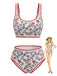 Red 1950s Bikini Set Swimsuit