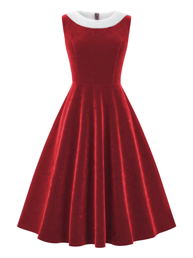 Red Christmas Vintage 1950s Cocktail Dress