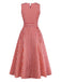 Red 1950s Plaid Vintage Classic Dress 3