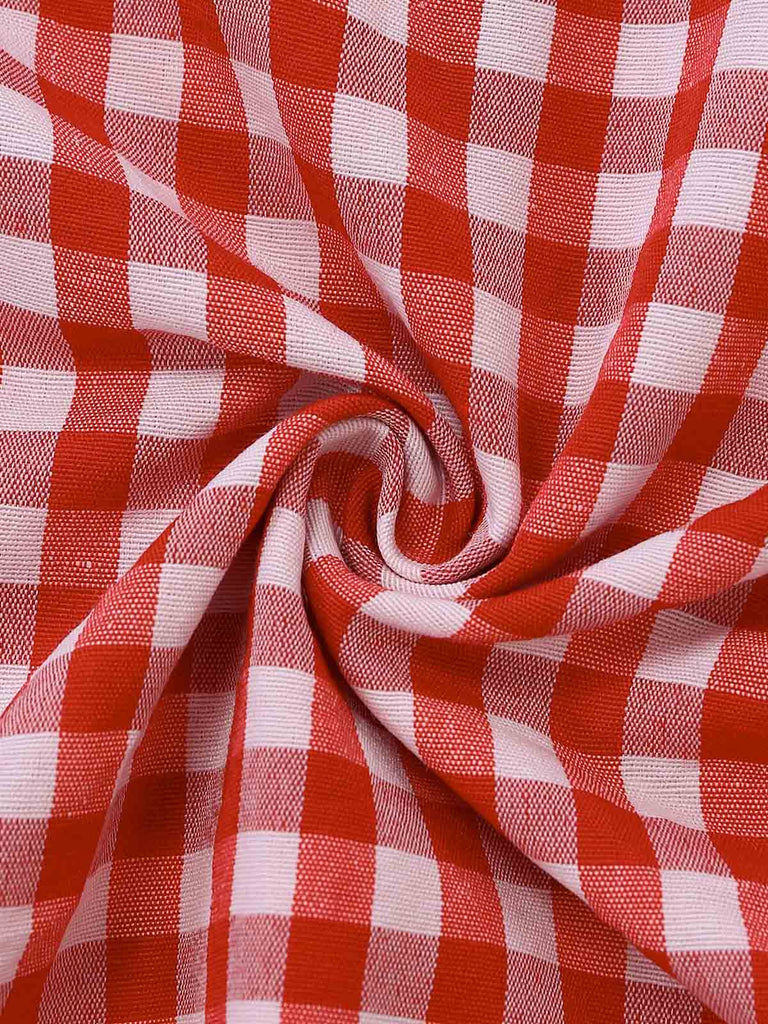 Red 1950s Plaid Vintage Classic Dress 6