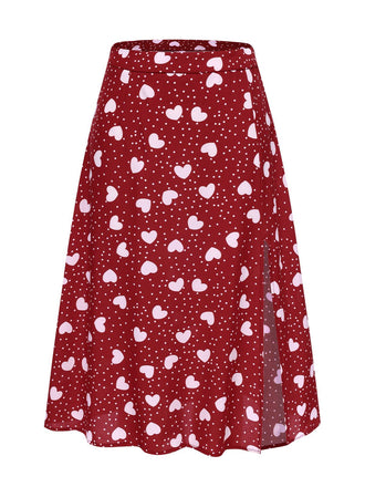 1950s Heart Dots Slit ALine | 1950s | vintage skirt, retro style