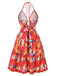 Red 1950s Hollow Out Ruffles Halter Dress, vintage dress, retro fashion, rockabilly, pin-up fashion - perfect for women who love vintage and retro fashion