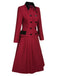 Red 1950s Lapel Double Breasted Coat - vintage fashion, retro style, elegant red