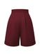 Red 1950s Pleated Turn Over Shorts — vintage elegance for the modern woman
