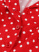 Red 1950s Polka Dot Buttoned Lapel Dress, vintage dress, retro fashion, rockabilly, pin-up fashion - perfect for women who love vintage and retro fashion