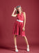 She slips into this Red 1950s Polka Dot Halter Dress and suddenly it's a 1950s daydream