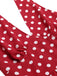 Red 1950s Polka Dot Halter Dress — the kind of 1950s dress that makes strangers smile