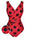 Red 1950s Polka Dots One-Piece Swimsuit: timeless style reimagined