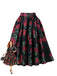 Red 1950s Rose Floral Pleated Skirt, vintage skirt, retro style - perfect for women who love vintage and retro fashion