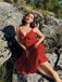 Red 1950s Spaghetti Strap Heart Print Dress: where 1950s romance meets her modern spirit