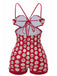 Red 1950s Strap Floral One-piece Swimsuit, vintage swimsuit, pin-up swimwear - perfect for women who love vintage and retro fashion