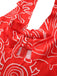 Red 1960s Abstract Print Cutout Twist Halter Dress - vintage dress, retro fashion, elegant red