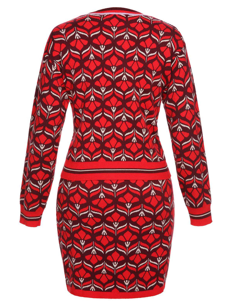 Red 1960s Christmas Jacquard Dress — vintage elegance for the modern woman