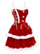 Red 1960s Christmas Velvet Double Layer Dress, vintage dress, retro fashion - perfect for women who love vintage and retro fashion