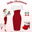 She slips into this Red 1960s Faux Fur Off-Shoulder Dress and suddenly it's a 1960s daydream